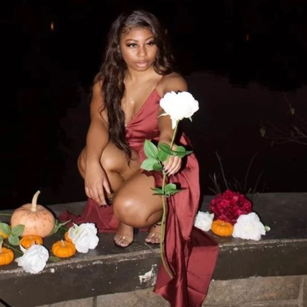 Wine Silk Maxi Hi-Lo Formal Dress